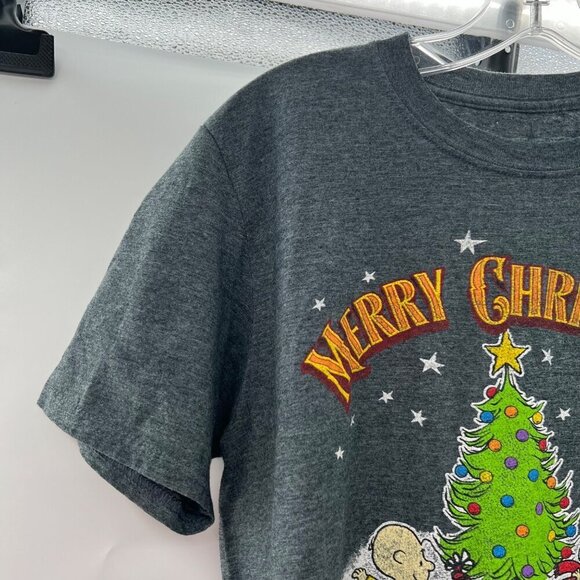 Peanuts Christmas Women's Short Sleeve T-Shirt Gray/Multi Size Medium - Picture 3 of 8